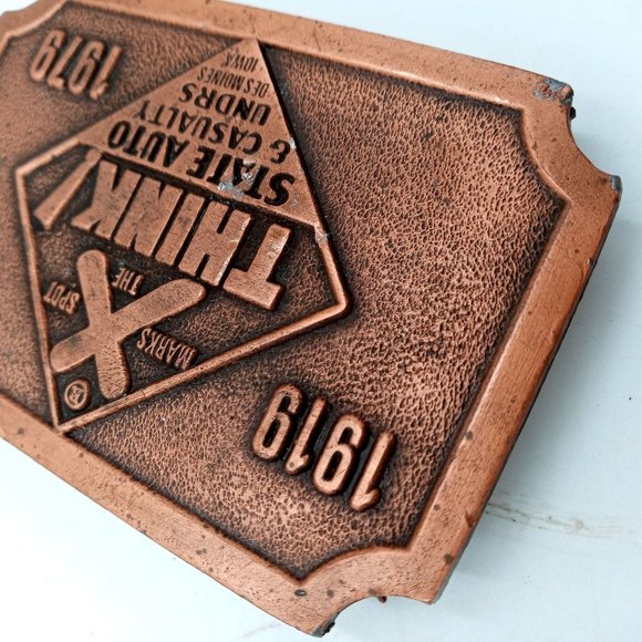 1979 State Auto And Casualty Underwriters Belt Buckle Vintage Advertising Promo - Picture 7 of 10